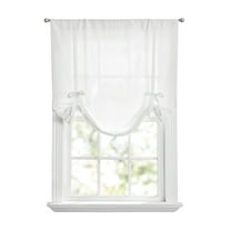 Mainstays Tie up Balloon Shade Valance, Rod Pocket, Arctic White, 42" W x 63" L