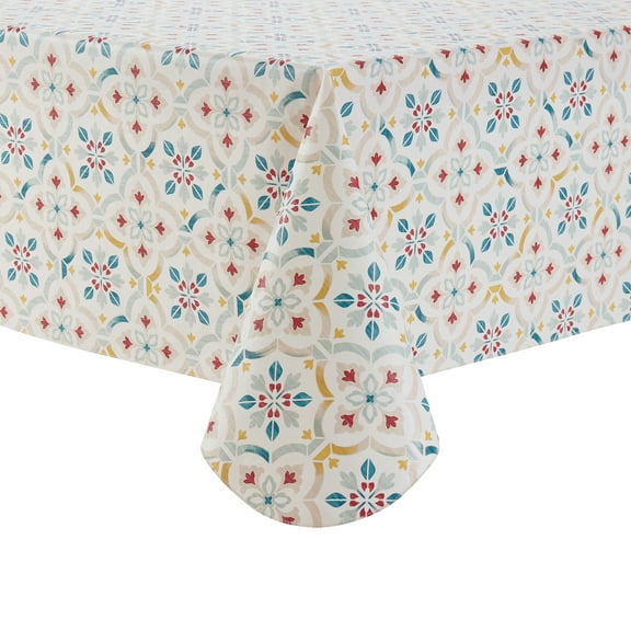 Mainstays Tile Print PEVA Tablecloth 60" x 84" Rectangle