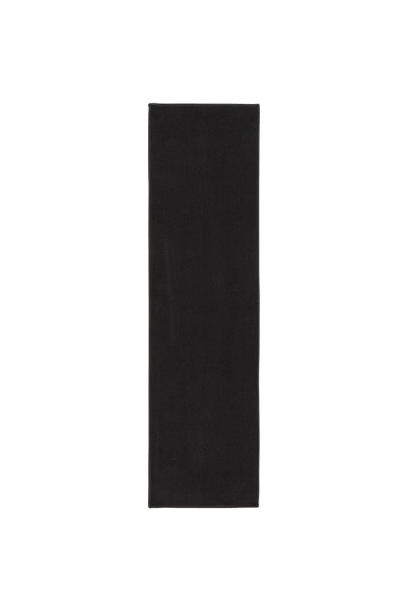 Titan Durable Indoor Black Runner Rug, 20"x72"