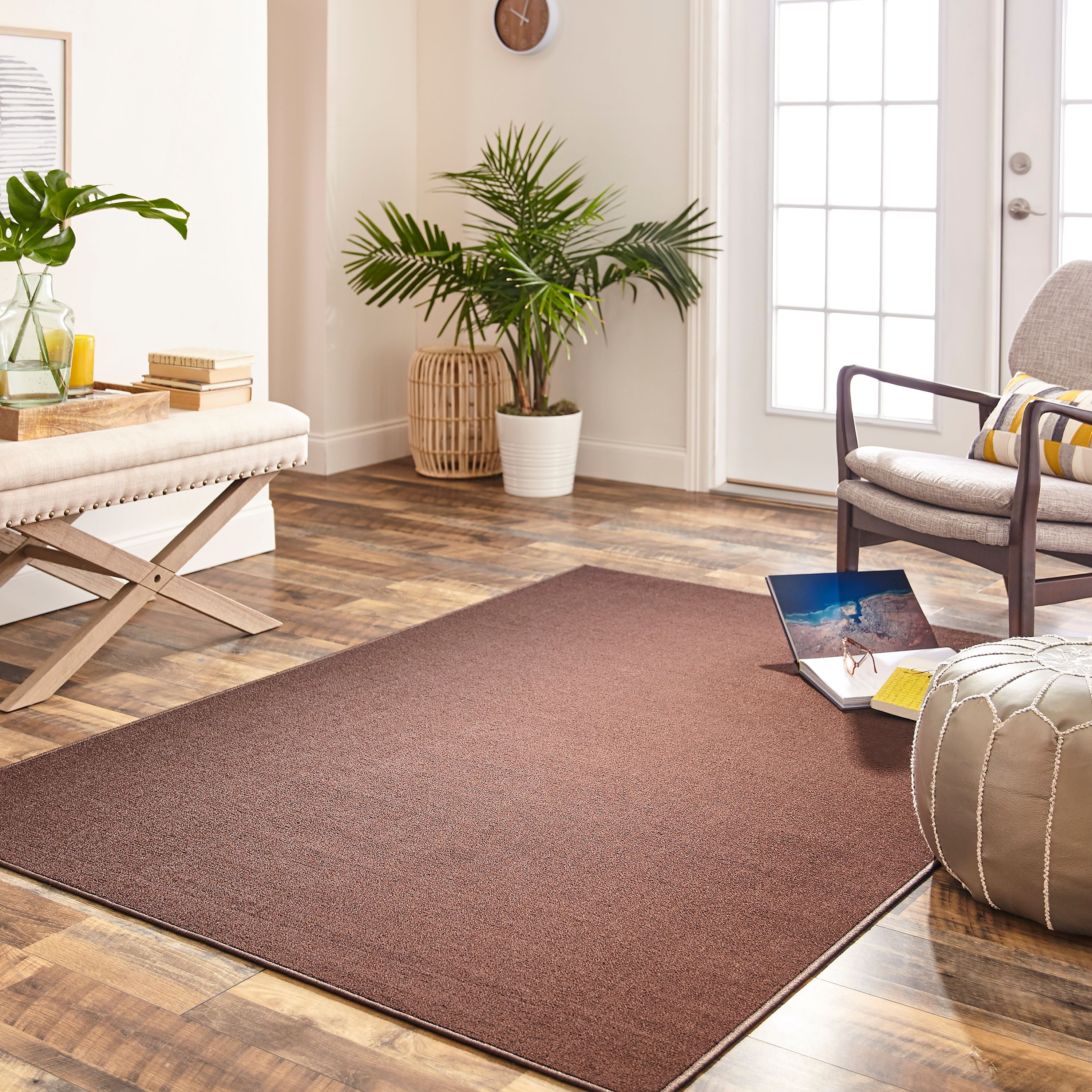 Mainstays Titan Solid Area Rug, Brown, 2'6" x 3'10"