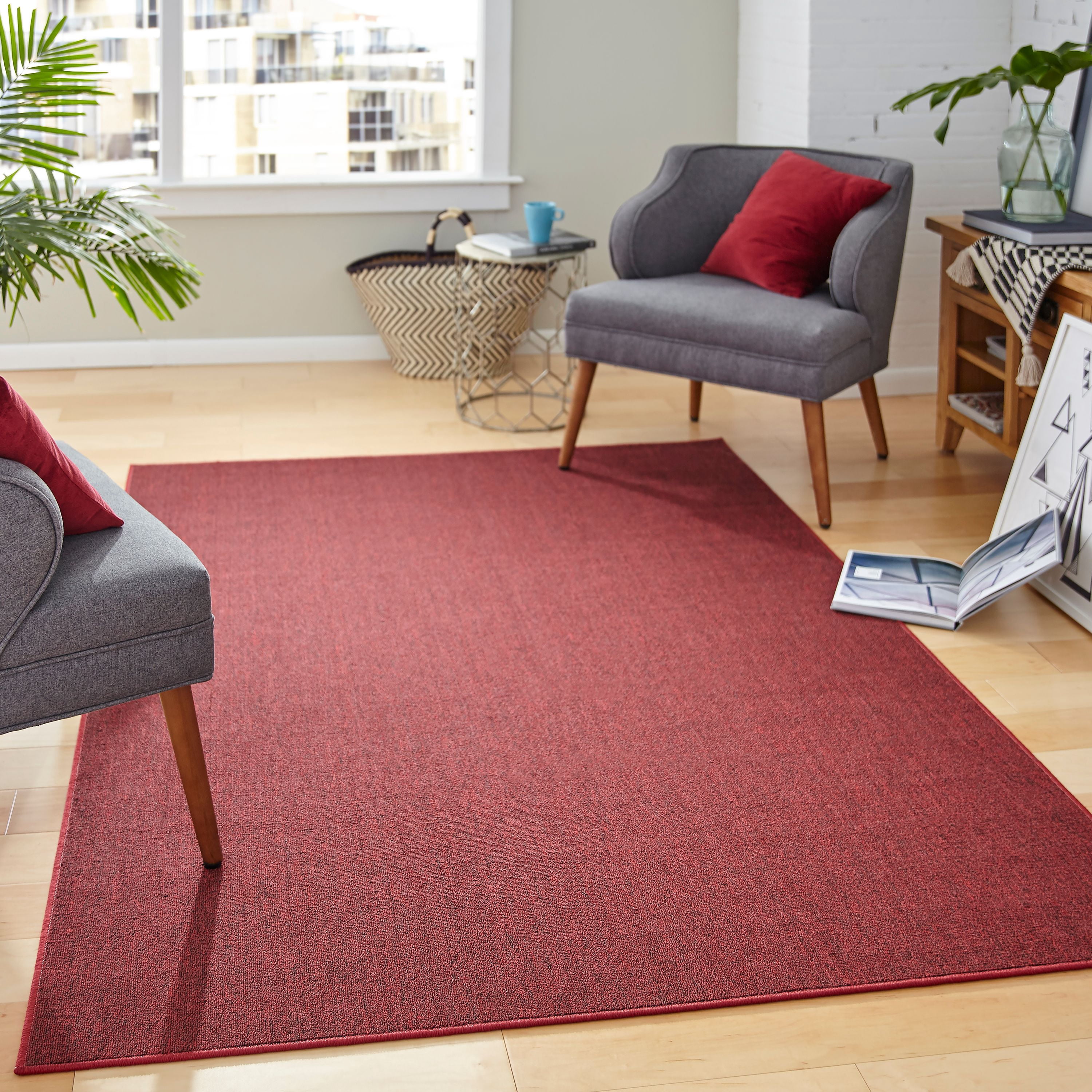 Mainstays Titan Solid Area Rug, Cardinal Red, 10' x 15' - Walmart.com