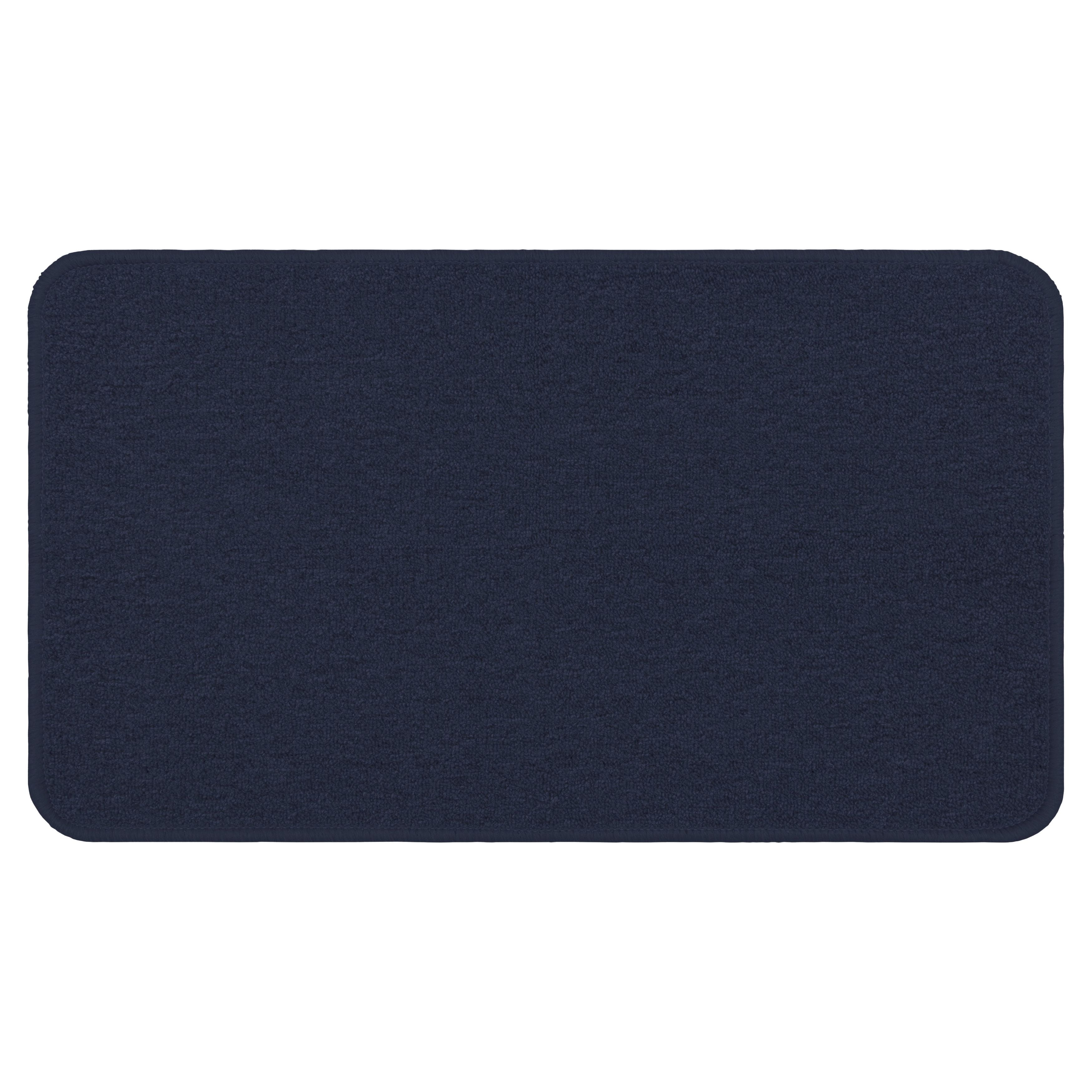 Mainstays Titan Solid Indoor Accent Rug, Navy, 17" x 30"