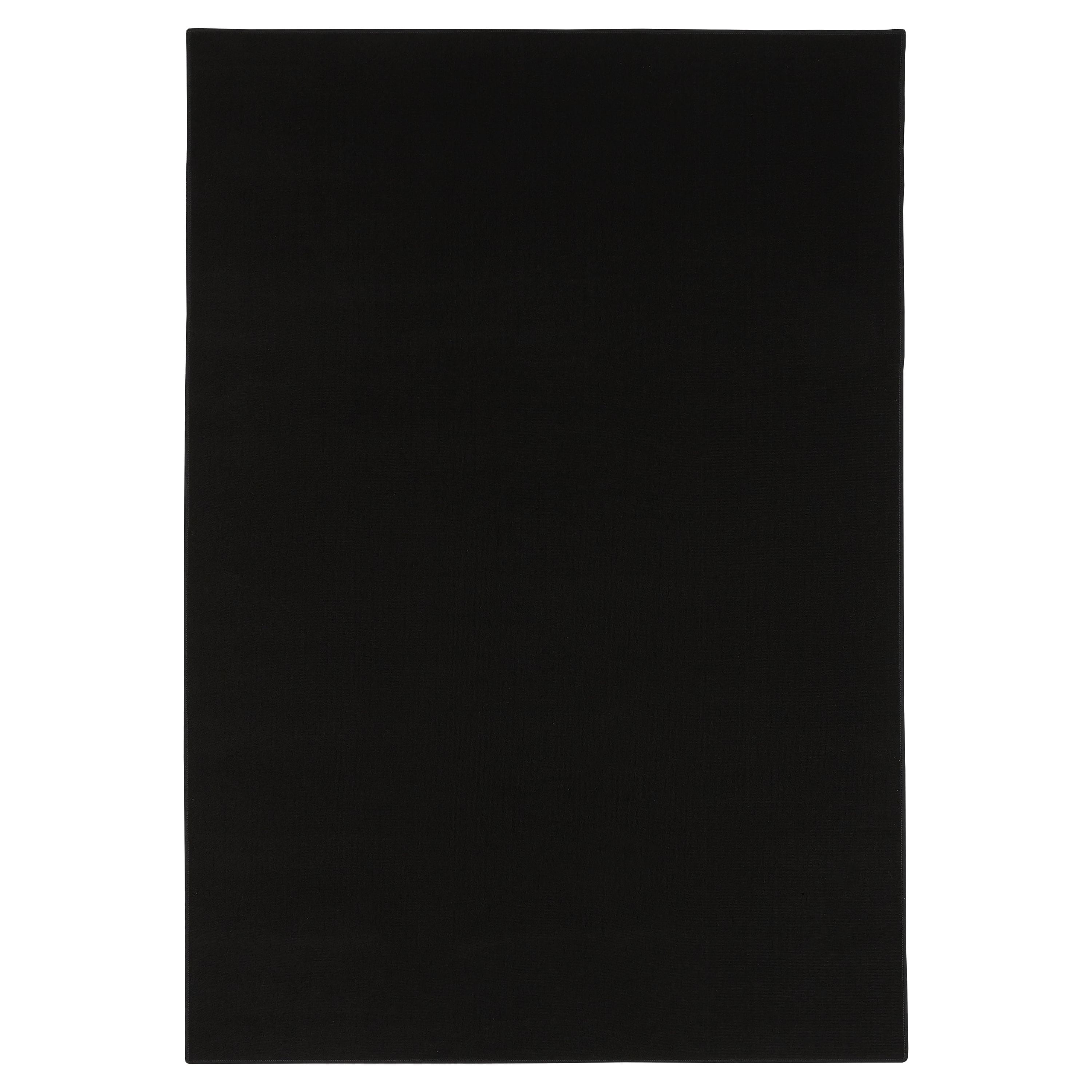 Mainstays Titan Solid Indoor Area Rug, Black, 3'4" x 5'