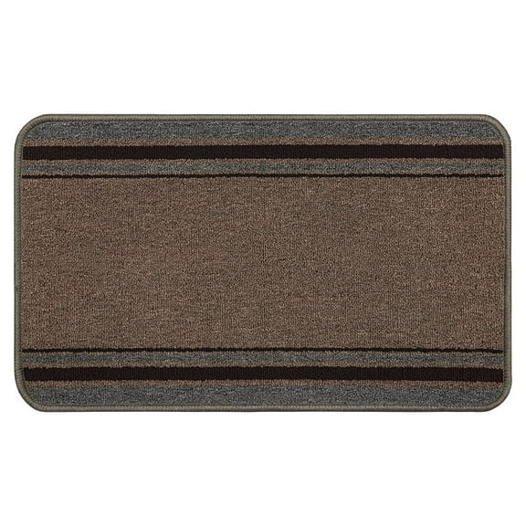 Mainstays Titan Striped Indoor Polypropylene Area Rug, Pecan and Grey, 1'5" x 2'6"'