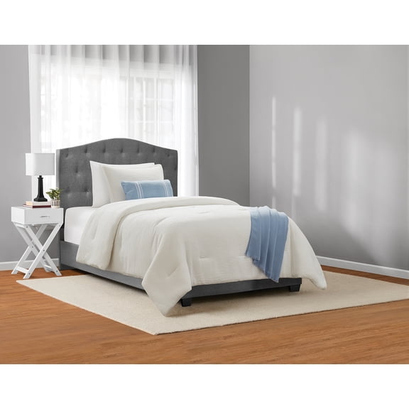 Mainstays Tonal 4-Piece White Stripe Matelasse Comforter Set, Twin/Twin XL
