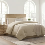 Mainstays Tonal 5-Piece Taupe Stripe Matelasse Comforter Set, Full/Queen
