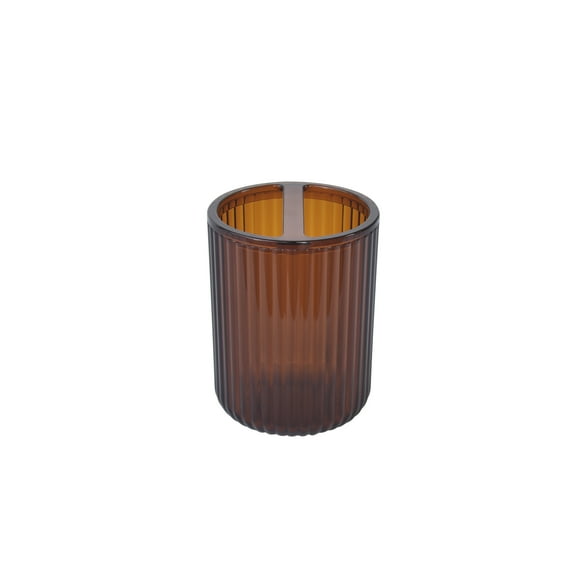 Mainstays Toothbrush Holder, Brown Plastic, Use for All Ages in Bathrooms