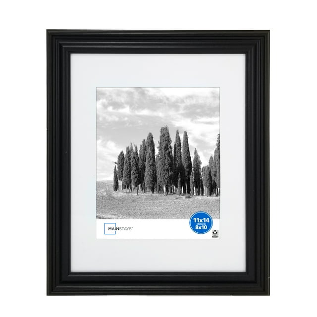Mainstays Traditional 11x14 Matted to 8x10 Black 1.46" Wall Picture