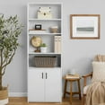 thumbnail image 1 of Mainstays Traditional 5 Shelf Bookcase with Doors, Soft White Finish, 1 of 11