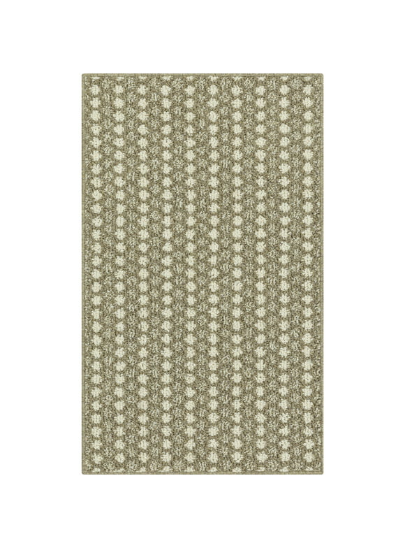 Mainstays Traditional Beige Dots Tufted Indoor Accent Rug, 1'8"x2'10"