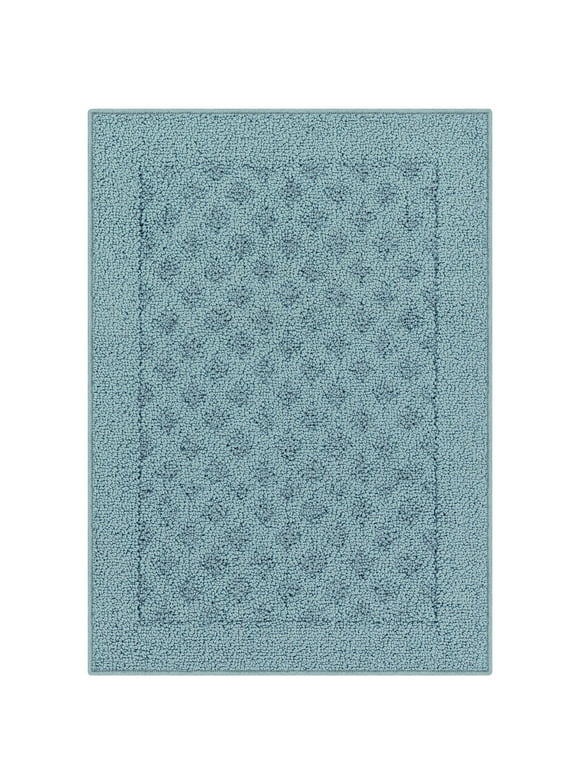 Mainstays Traditional Dylan Solid Olefin Blue Indoor Accent Rug, 1'8"x2'6"