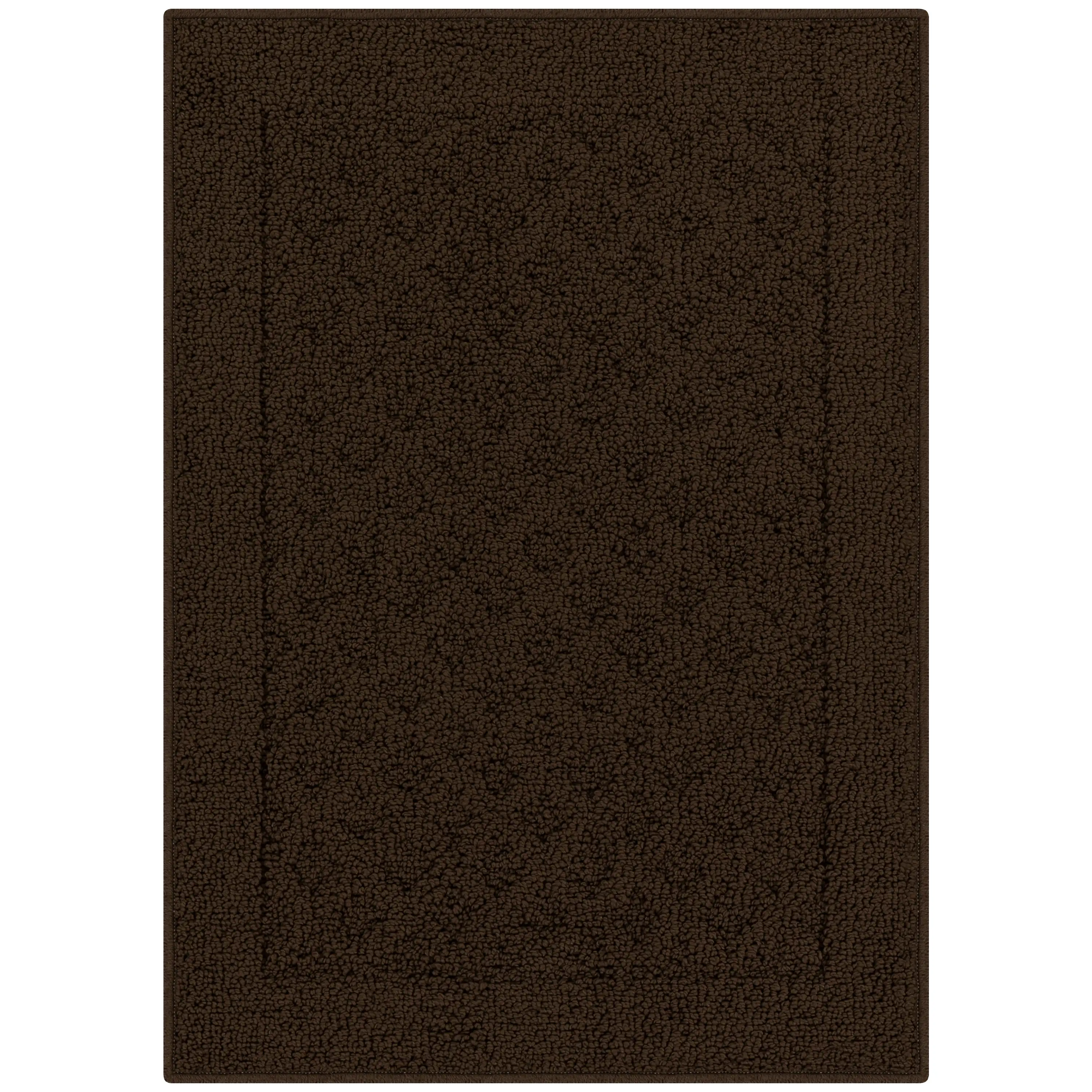 Mainstays Traditional Dylan Solid Olefin Brown Indoor Accent Rug, 1'8