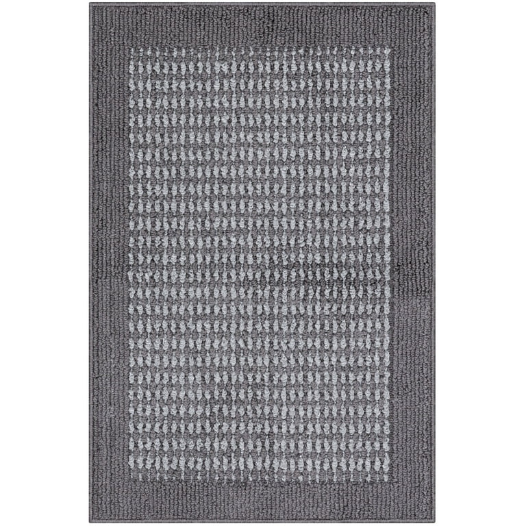Mainstays Traditional Faux Sisal Border Gray Indoor Accent Rug, 1