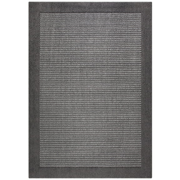 Mainstays Traditional Faux Sisal Border Gray Indoor Living Room Area Rug, 5' x 7'