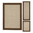thumbnail image 1 of Mainstays Farmhouse Faux Sisal Brown Olefin Border Indoor Area Rug Set, 3 Piece, 1 of 9