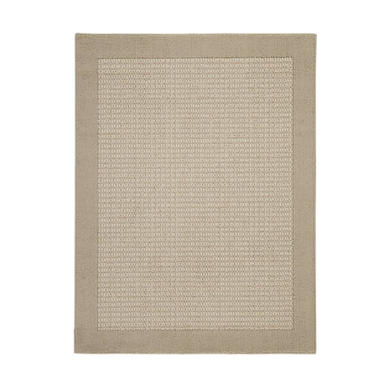 Mainstays Farmhouse Faux Sisal Olefin Beige Border Indoor Area Rug, 4'x5'4"