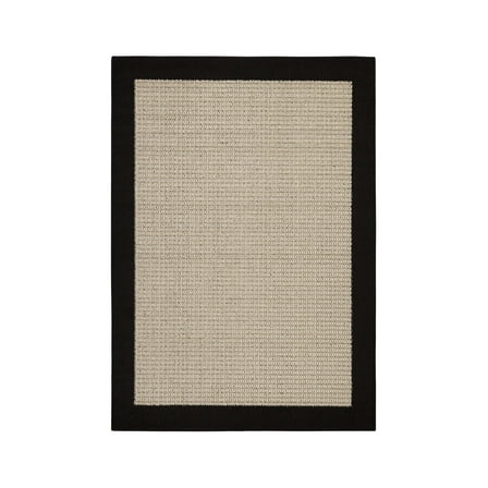Mainstays Traditional Faux Sisal Olefin Black Border Indoor Living Room Area Rug, 5' x 7'