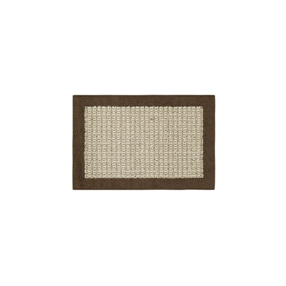 Mainstays Traditional Faux Sisal Olefin Brown Border Indoor Accent Rug, 1'8"x2'6"