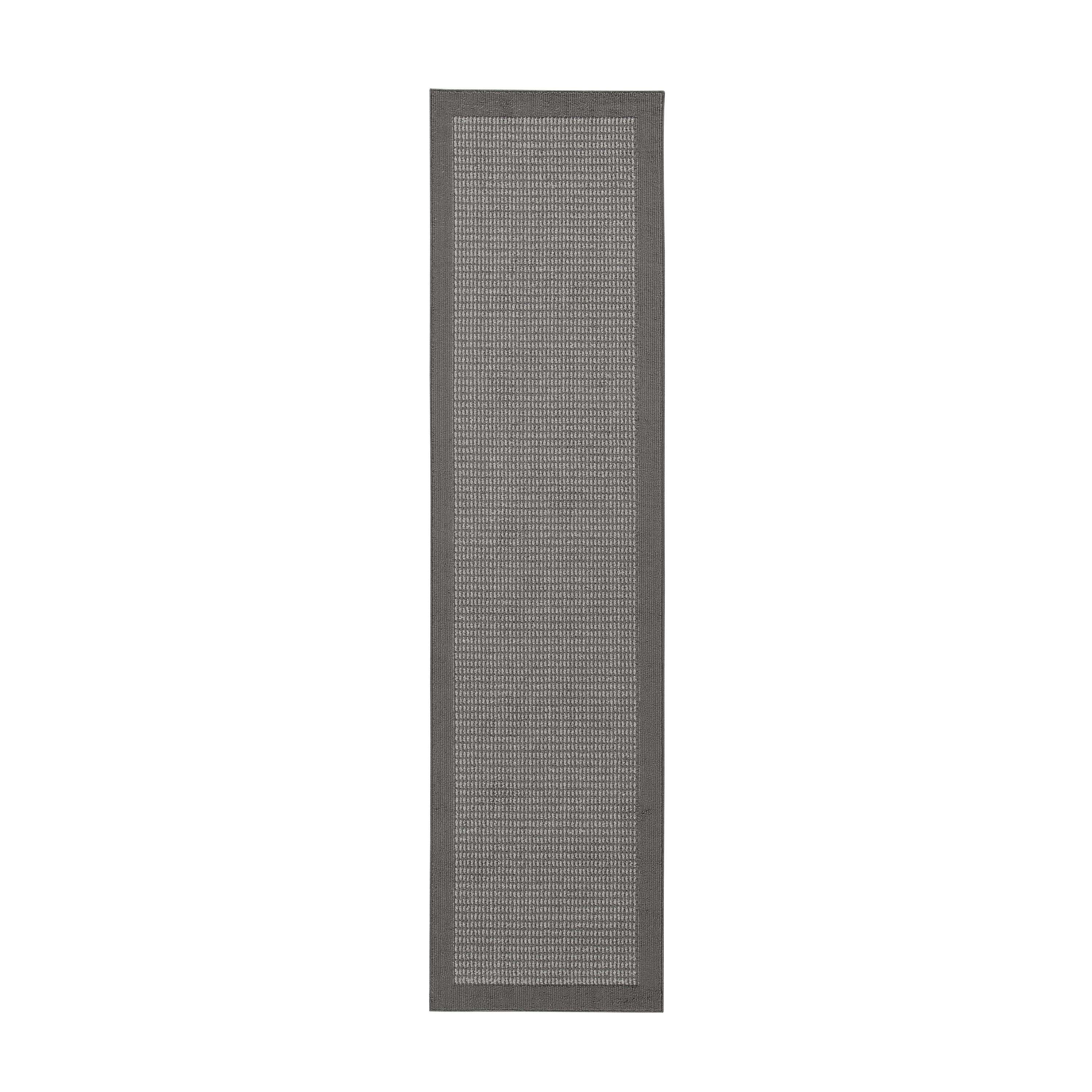 Mainstays Faux Sisal Olefin Runner Rug with Gray Border, 2'6" x 10", Indoor Use