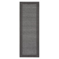 Mainstays Farmhouse Faux Sisal Olefin Gray Border Indoor Hallway Runner Rug, 2'x6'