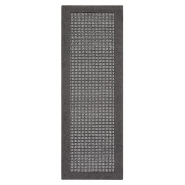Mainstays Farmhouse Faux Sisal Olefin Gray Border Indoor Hallway Runner Rug, 2'x6'