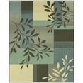 thumbnail image 1 of Mainstays Traditional Leaf Block Aqua Gray Print Indoor Area Rug, 4'x5'4", 1 of 8