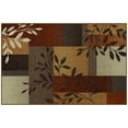 thumbnail image 1 of Mainstays Traditional Rust Brown Leaf Block Indoor Accent Rug, 20" x 34", Skid-Resistant, 1 of 6