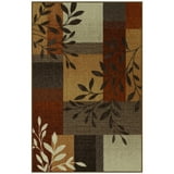 Mainstays Traditional Leaf Block Rust Brown Print Indoor Accent Rug, 2 ...