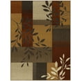 thumbnail image 1 of Mainstays Traditional Leaf Block Rust Brown Print Indoor Area Rug, 4'x5'4", 1 of 7