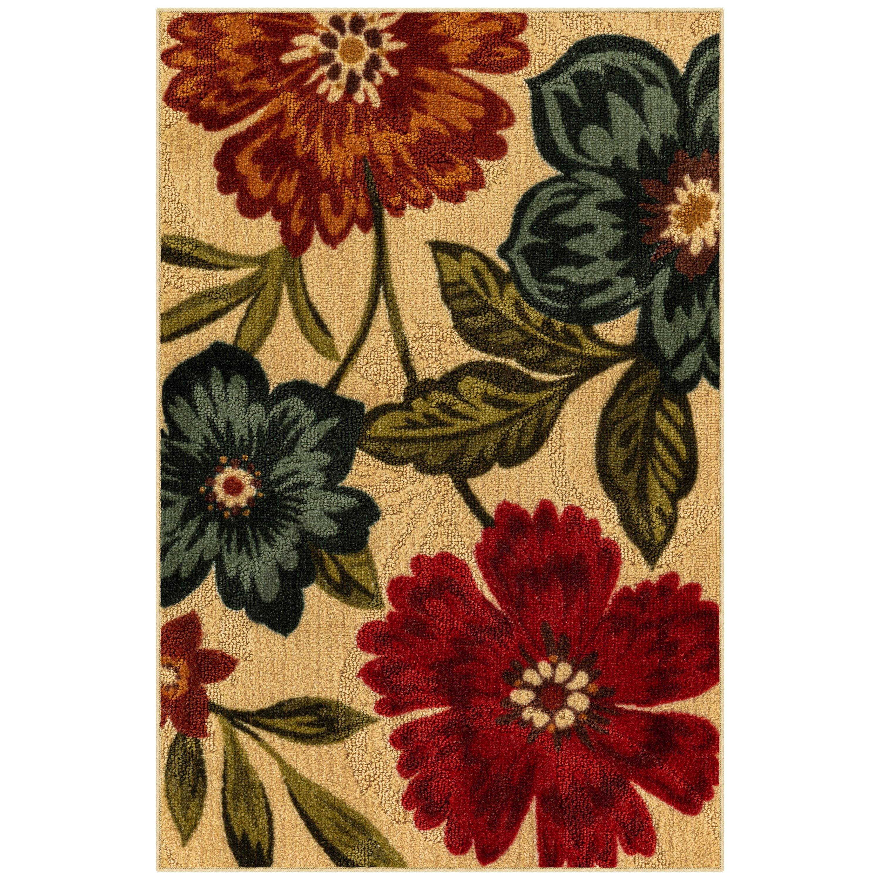 Mainstays Traditional Multicolor Floral Print Area Rug, 2'6"x3'10