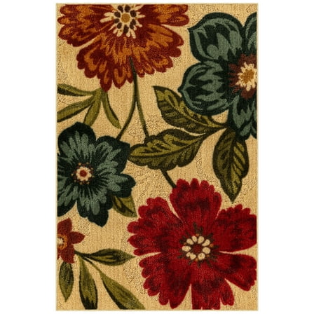 Mainstays Traditional Multicolor Floral Print Indoor Accent Rug, 2'6"x3'10"