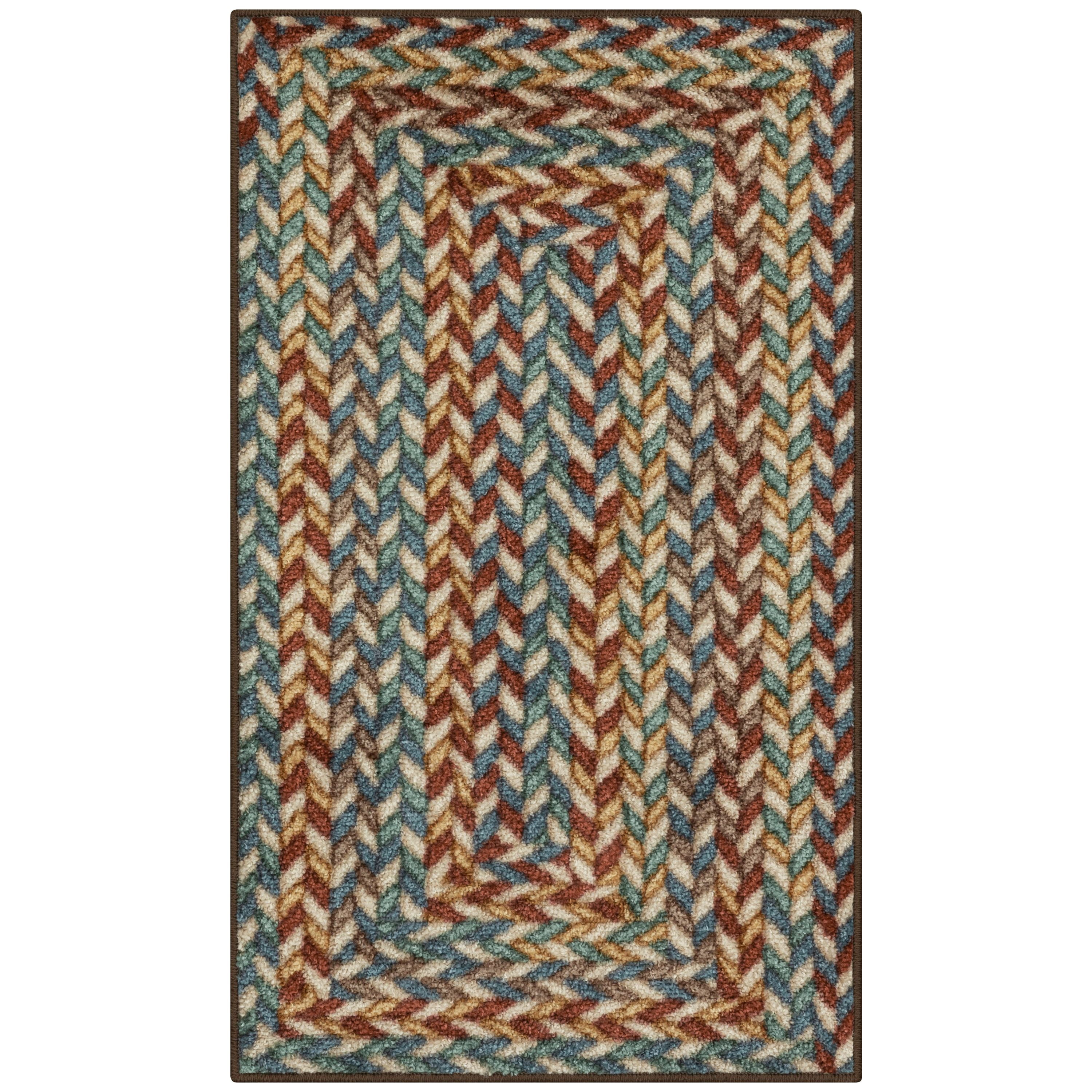 Mainstays Traditional Multicolor Print Braid Indoor Accent Rug, 1'8