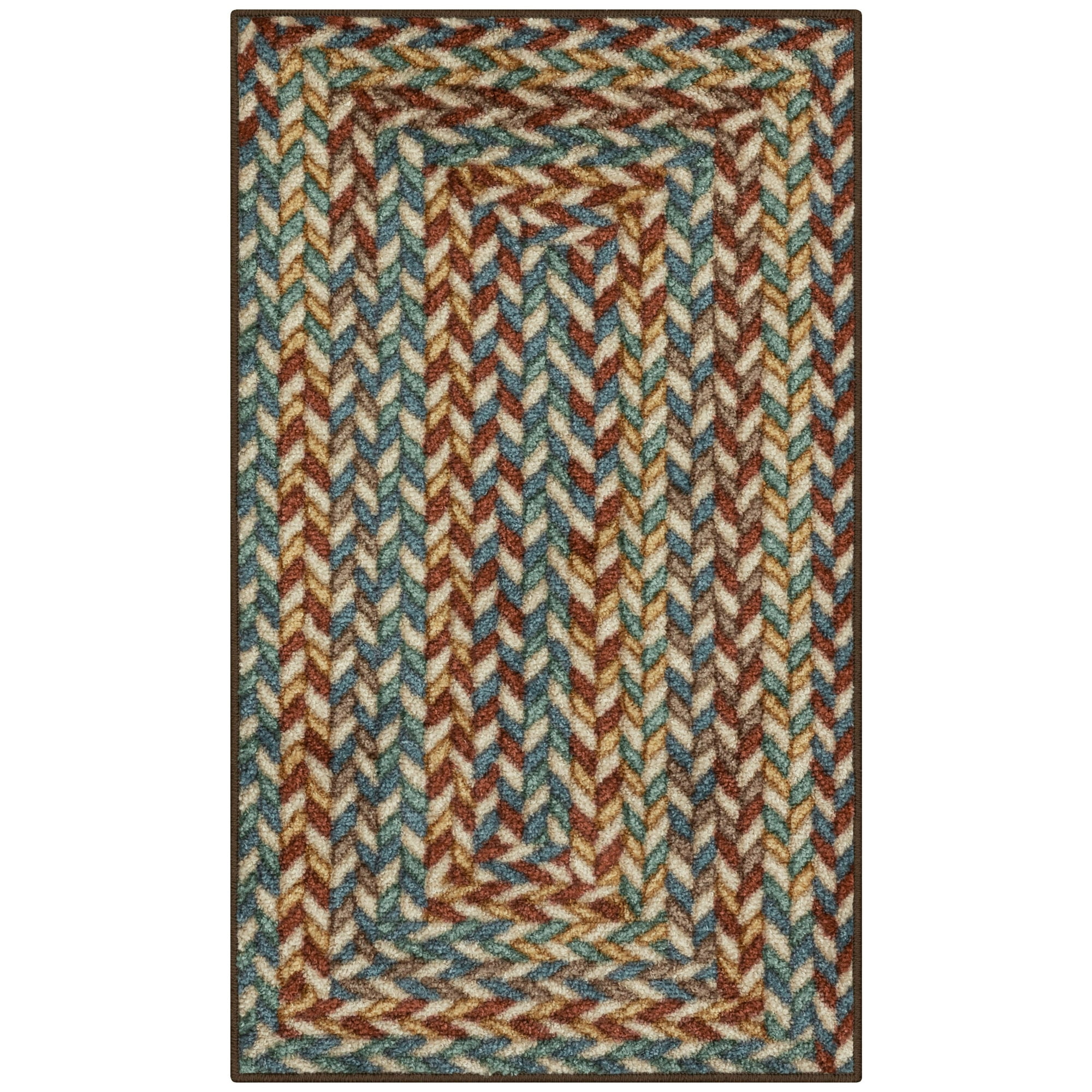 Mainstays Traditional Multicolor Print Braid Indoor Accent Rug, 1'8"x2'10"