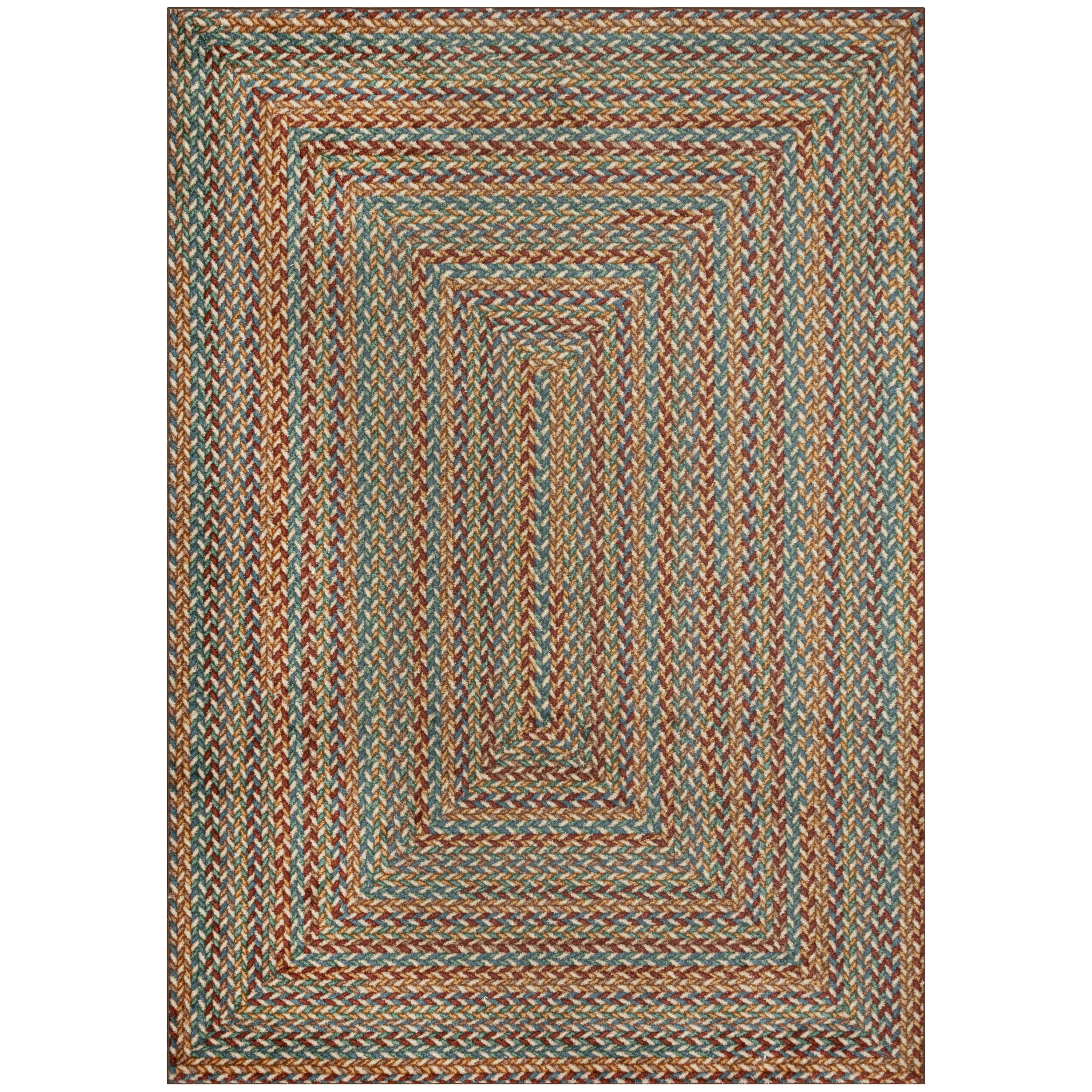 Mainstays Traditional Multicolor Print Braid Indoor Area Rug, 7 ft x 10 ft