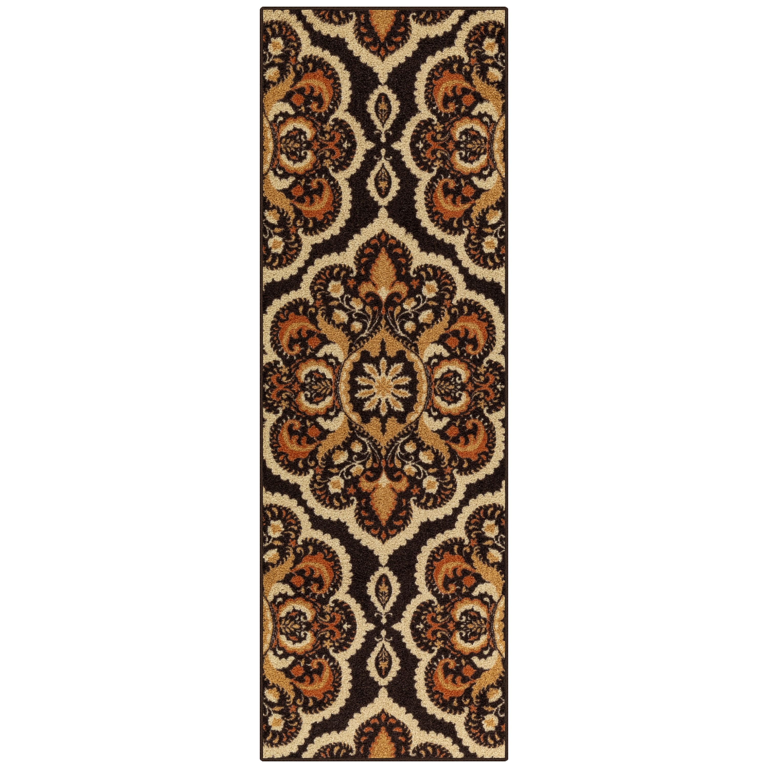 Mainstays Traditional Roxanne Medallion Rust Orange Indoor Hallway
