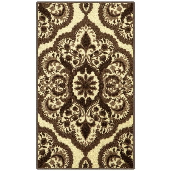 Mainstays Traditional Roxanne Medallion Walnut Brown Area Rug, 1'8"x2'10"