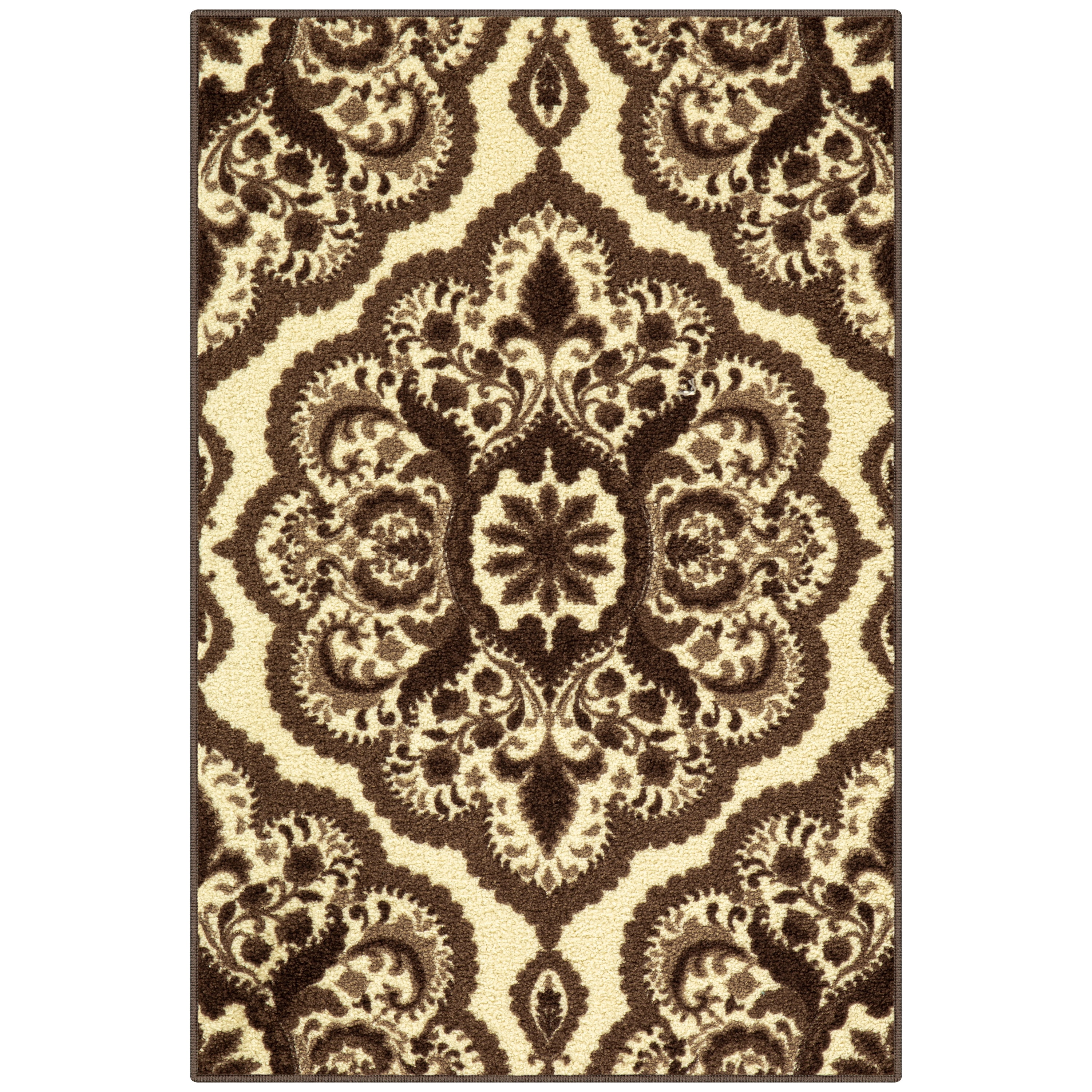 Mainstays Traditional Roxanne Medallion Walnut Brown Print Area Rug, 2 ...