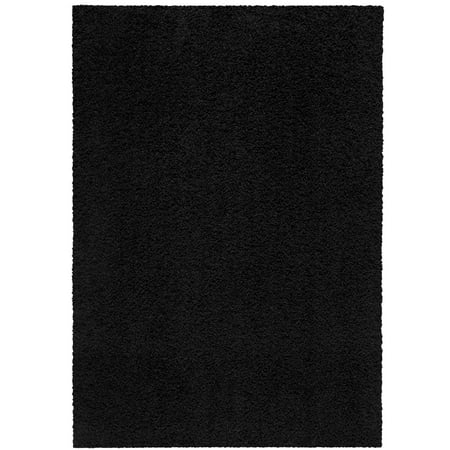 Mainstays Traditional Solid Black Shag Indoor Accent Rug, 2'6"x3'10"