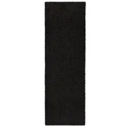 Mainstays Solid Shag Black Indoor Hallway Runner Rug, 1 ft 9 in x 5 ft