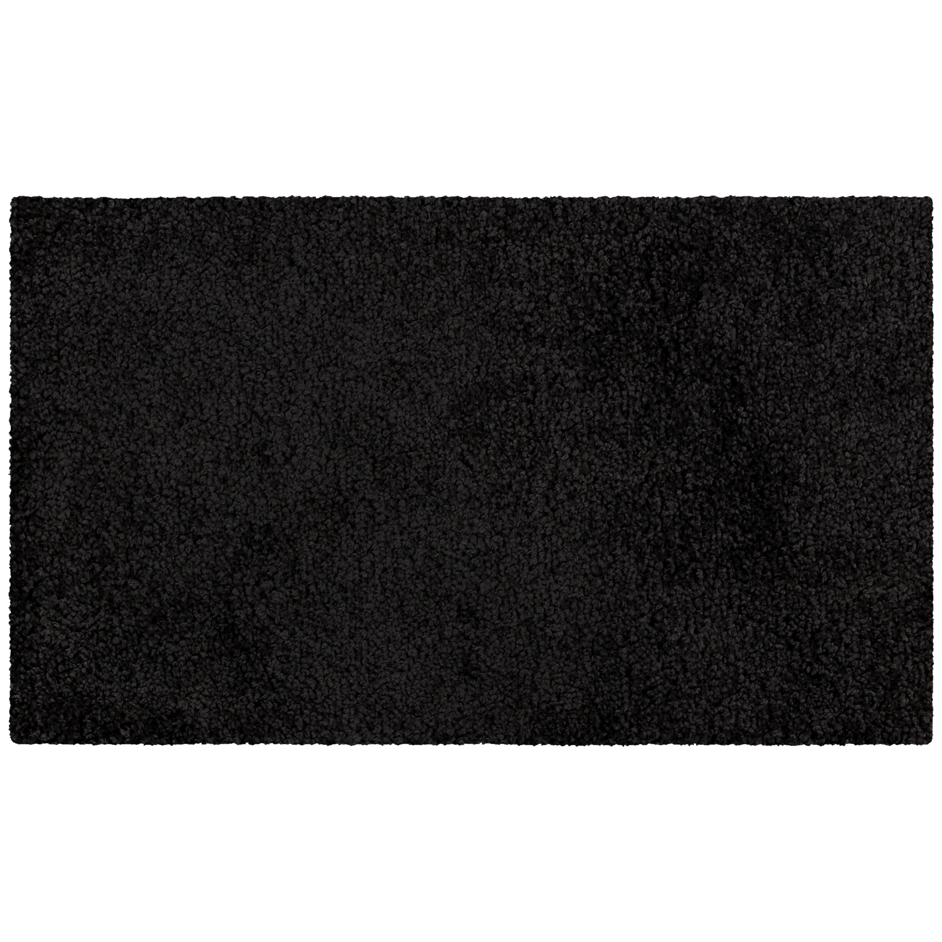 Mainstays Traditional Solid Black Shag Tufted Indoor Accent Rug, 1'8"x2'10"