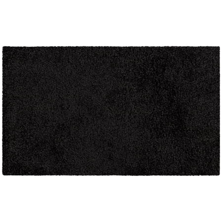 Mainstays Traditional Solid Black Shag Tufted Indoor Accent Rug, 1'8"x2'10"