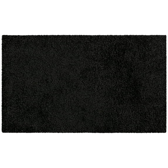 Mainstays Traditional Solid Black Shag Tufted Indoor Accent Rug, 1'8"x2'10"