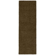 Mainstays Traditional Solid Brown Suede Shag Indoor Hallway Runner Rug, 1'9" x 5'