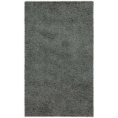 Mainstays Traditional Solid Gray Shag Indoor Accent Rug, 2'6"x3'10"