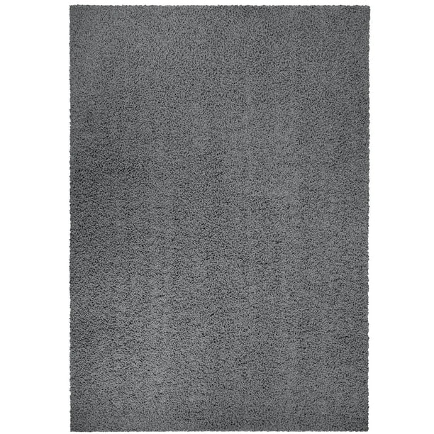 Mainstays Traditional Solid Gray Shag Indoor Area Rug, 5' x 7 ...