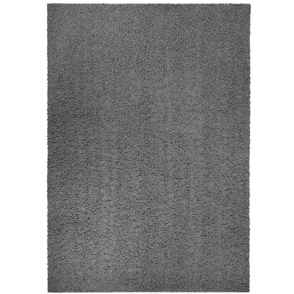Mainstays Traditional Solid Gray Shag Indoor Area Rug, 7' x 10'