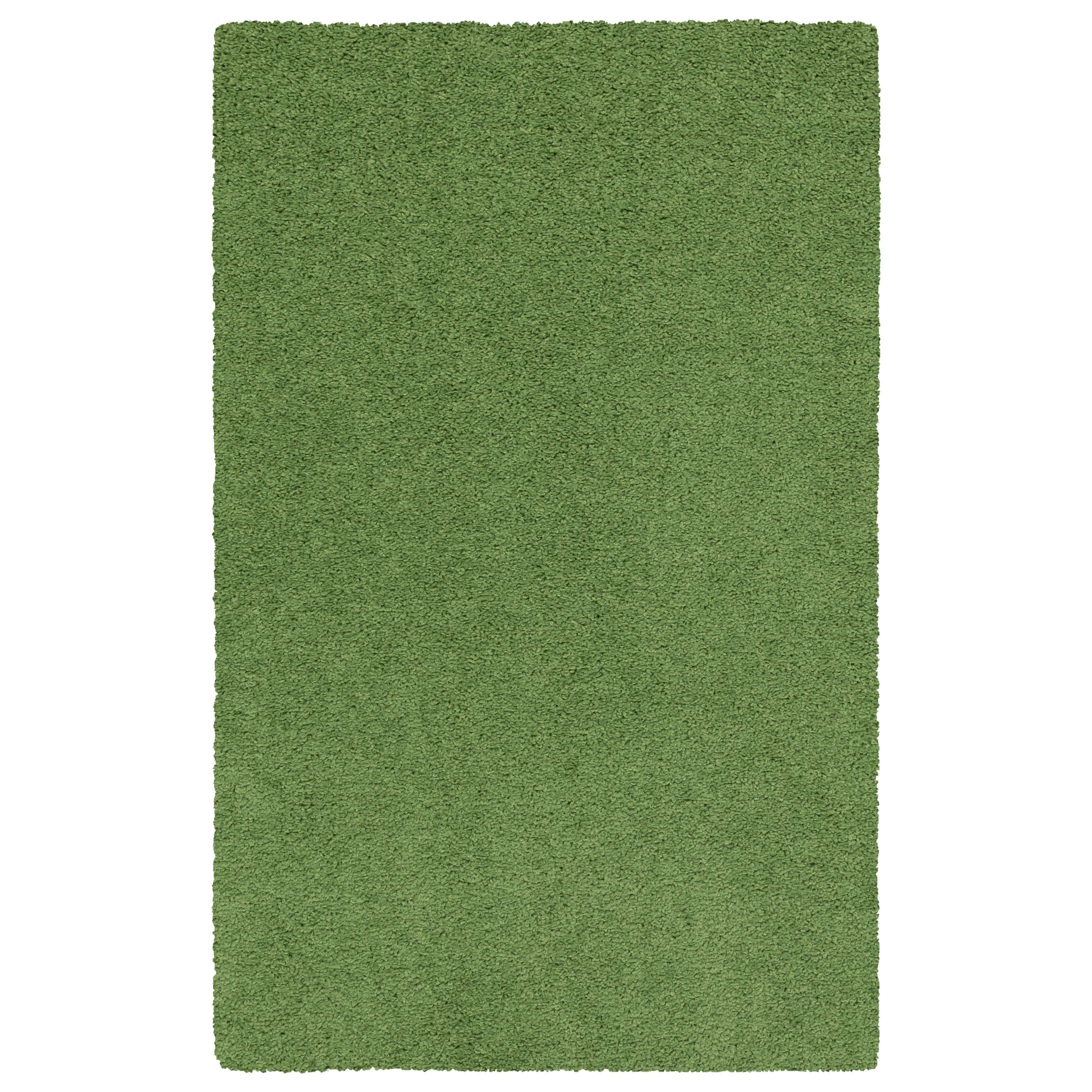 Mainstays Traditional Solid Green Shag Indoor Room Rug, 3' x 4'8"