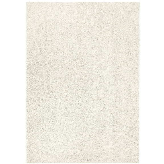 Mainstays Traditional Solid Ivory Shag Indoor Area Rug, 5' x 7'