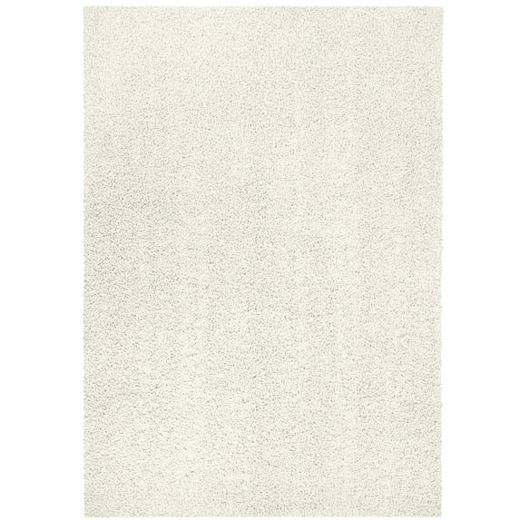 Mainstays Traditional Solid Ivory Shag Indoor Area Rug, 5' x 7'