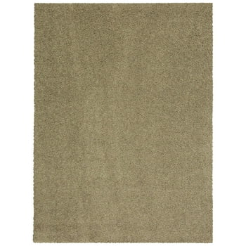 Mainstays Traditional Solid Mushroom Tan Shag Indoor Area Rug, 5' x 7'